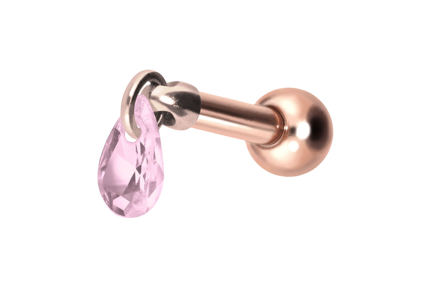 Titan Ohrpiercing mit Innengewinde KRISTALLTROPFEN